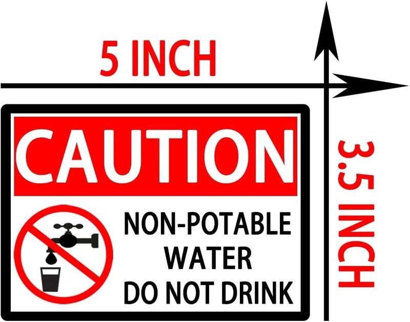 Hodmopli Non Potable Symbol Stickers Not for Drinking Water Labels, 3.5×5 Inch Adhesive Do Not Drink Safety Danger Caution Labels Indoor or Outdoor Use(10 Pcs) - Image 2